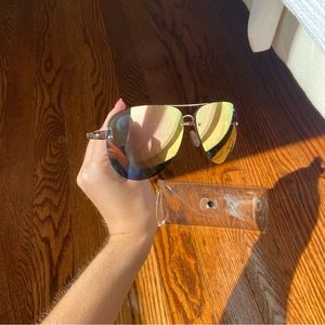Quay Rose Gold Aviator Sunglasses